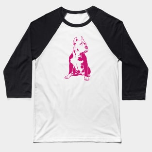 Pink Pitbull Baseball T-Shirt